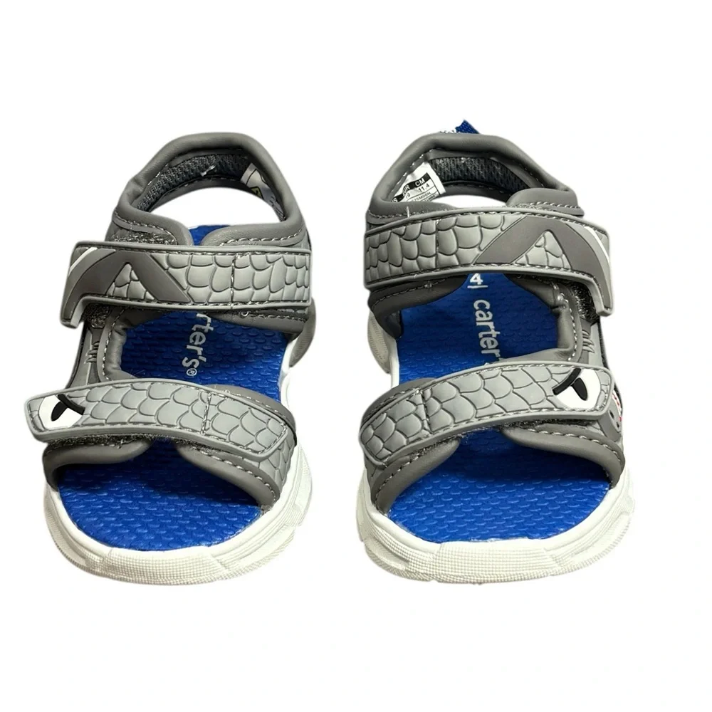 Carter's Toddler Tanis Gray‎ Shark Light Up Sandal - 4M NEW